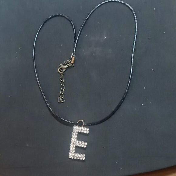 Upcycled "E" necklace - Picture 1 of 3